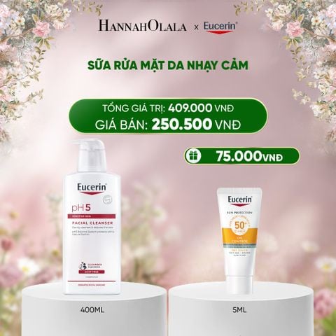  DEAL 01: SỮA RỬA MẶT CHO DA NHẠY CẢM EUCERIN PH5 SENSITIVE SKIN FACIAL CLEANSER 400ML 