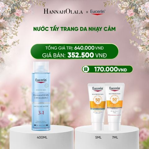  DEAL 02: NƯỚC TẨY TRANG DỊU NHẸ CHO DA NHẠY CẢM EUCERIN DERMATO CLEAN MICELLAR CLEANSING FLUID 400ML 