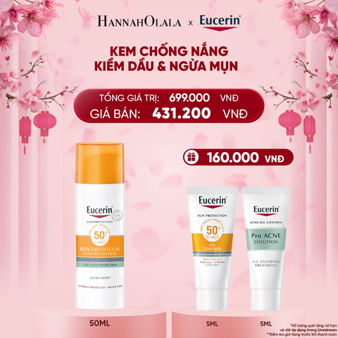  DEAL 02: KEM CHỐNG NẮNG HỖ TRỢ GIẢM BÓNG NHỜN EUCERIN SUN DRY TOUCH OIL CONTROL FACE SPF50+ 50ML 