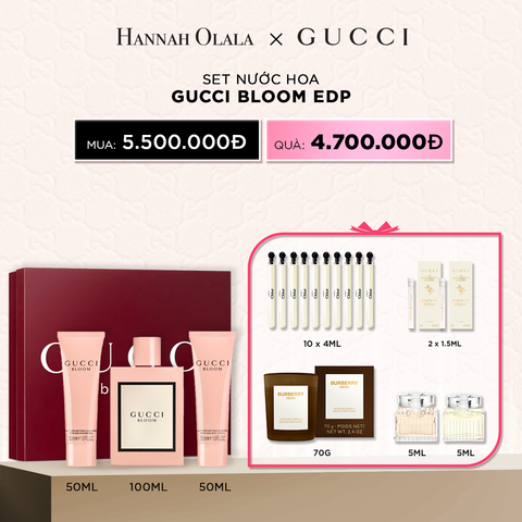  DEAL 2: SET NƯỚC HOA GUCCI BLOOM EDP 100 ML + 50 ML + 50 ML 