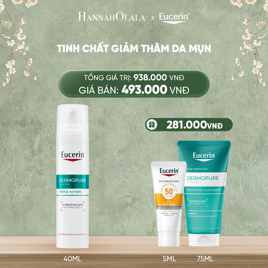  DEAL 3: TINH CHẤT GIẢM THÂM & DƯỠNG SÁNG CHO DA MỤN EUCERIN TRIPLE EFFECT 40ML 
