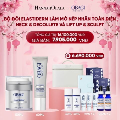  DEAL 3: BỘ ĐÔI KEM DƯỠNG LÀM MỜ NẾP NHĂN TOÀN DIỆN VÙNG MẶT VÀ CỔ ELASTIDERM LIFT UP & SCULPT 50ML VÀ ELASTIDERM NECK AND DÉCOLLETÉ 60ML 
