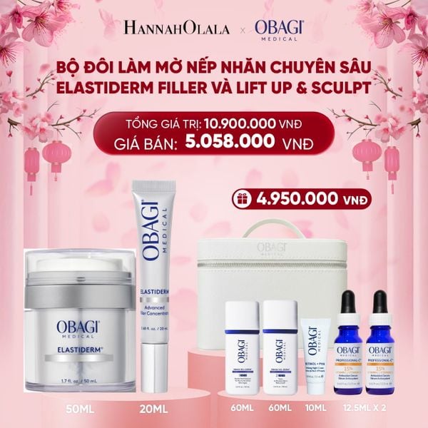  DEAL 4: BỘ ĐÔI KEM DƯỠNG LÀM MỜ NẾP NHĂN CHUYÊN SÂU OBAGI ELASTIDERM LIFT UP & SCULPT 50ML VÀ ELASTIDERM ADVANCED FILLER CONCENTRATE 20ML 