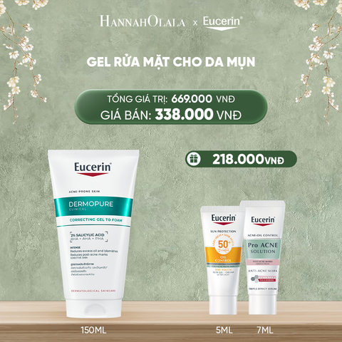  DEAL 4: GEL RỬA MẶT CHO DA MỤN EUCERIN DERMOPURE CLINICAL CORRECTING GEL TO FOAM 150ML 
