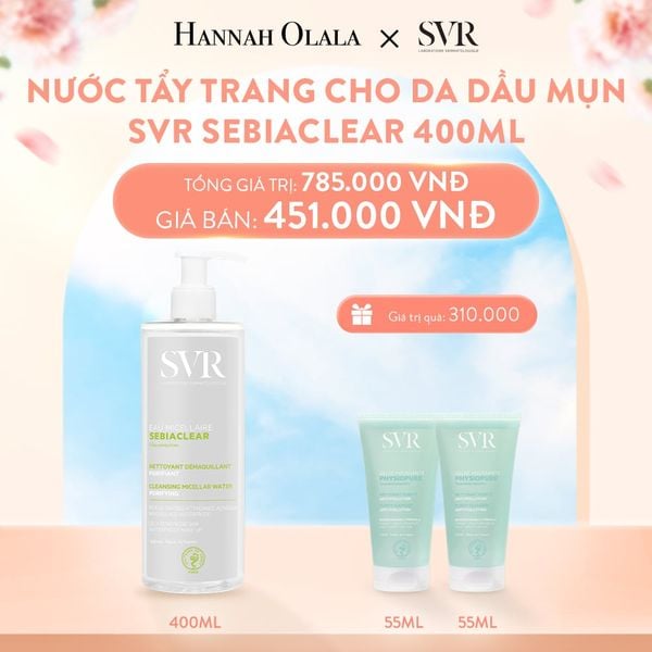  A2000_DEAL 05.1: NƯỚC LÀM SẠCH DA, TẨY TRANG VÀ GIÚP LOẠI BỎ DẦU SVR SEBIACLEAR EAU MICELLAIRE 400ML 