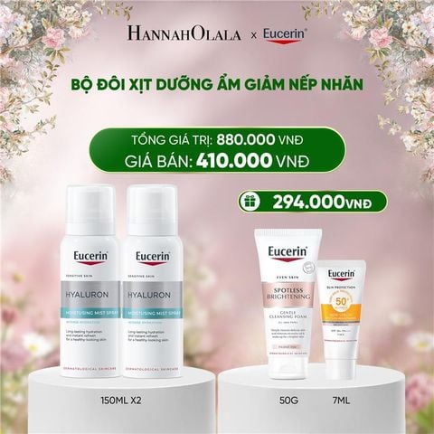  DEAL 06: BỘ 02 XỊT DƯỠNG ẨM & HỖ TRỢ CẢI THIỆN TÌNH TRẠNG NẾP NHĂN EUCERIN HYALURON MIST SPRAY 150ML 