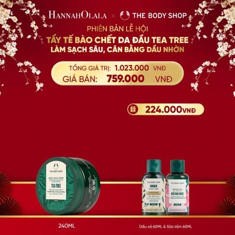  DEAL 7: TẨY TẾ BÀO CHẾT LÀM SẠCH & CÂN BẰNG DA ĐẦU NHỜN TEA TREE HAIR SCRUB 240ML 
