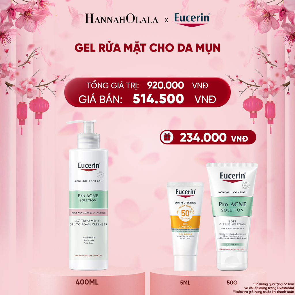  DEAL 08: GEL RỬA MẶT CHO DA MỤN 3X TREAMENT GEL TO FOAM CLEANSER 400ml 