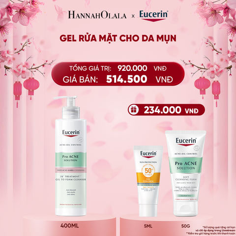  DEAL 08: GEL RỬA MẶT CHO DA MỤN 3X TREAMENT GEL TO FOAM CLEANSER 400ml 