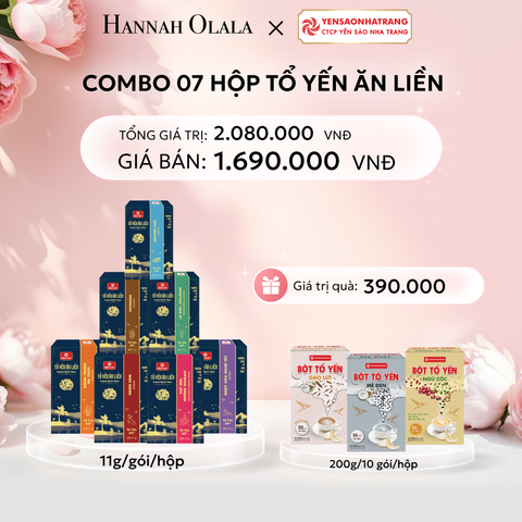  E183: DEAL 8: COMBO 07 HỘP TỔ YẾN ĂN LIỀN 11G 