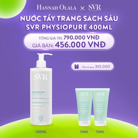  C15_DEAL 08: NƯỚC TẨY TRANG GIÚP LÀM SẠCH DA MẶT DÙNG ĐƯỢC CHO CẢ MẮT VÀ MÔI SVR PHYSIOPURE EAU MICELLAIRE 400ML 