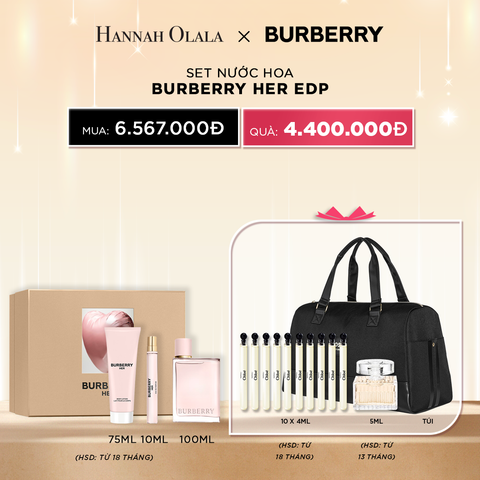  DEAL 8: SET NƯỚC HOA BURBERRY HER EDP 100 ML + 75 ML + 10 ML 