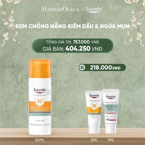  DEAL 9: GEL CHỐNG NẮNG GIÚP HỖ TRỢ GIẢM BÓNG NHỜN EUCERIN SUN DRY TOUCH OIL CONTROL FACE SPF50+ 50ML 