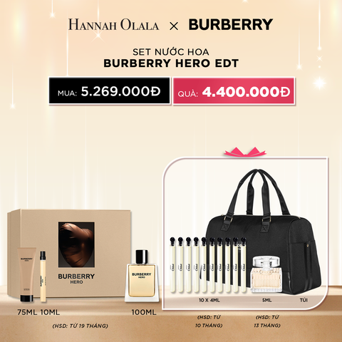  DEAL 9: SET NƯỚC HOA BURBERRY HERO EDT 100 ML + 75 ML + 10 ML 