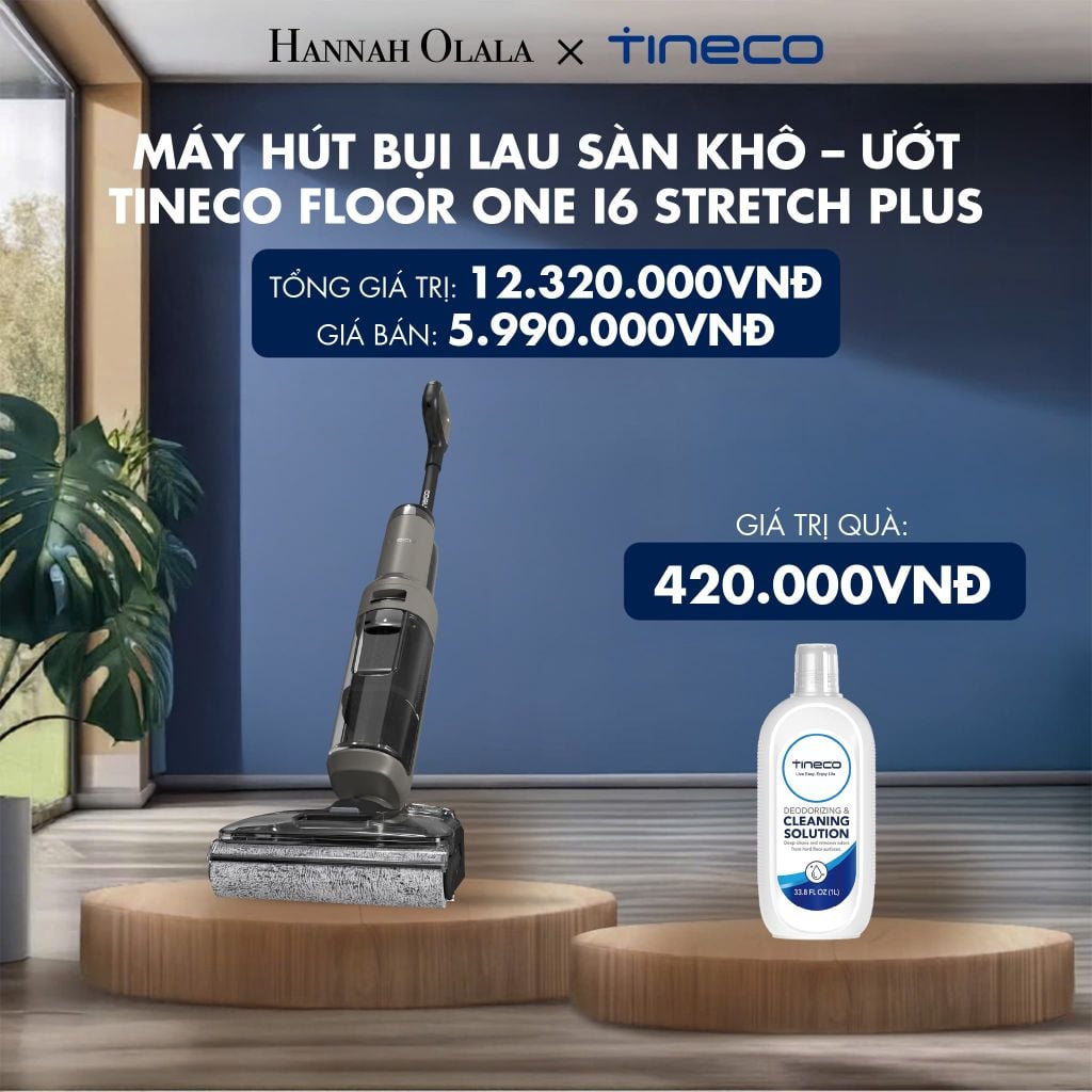  MÁY HÚT BỤI LAU SÀN KHÔ – ƯỚT TINECO FLOOR ONE I6 STRETCH PLUS - DEAL 1 