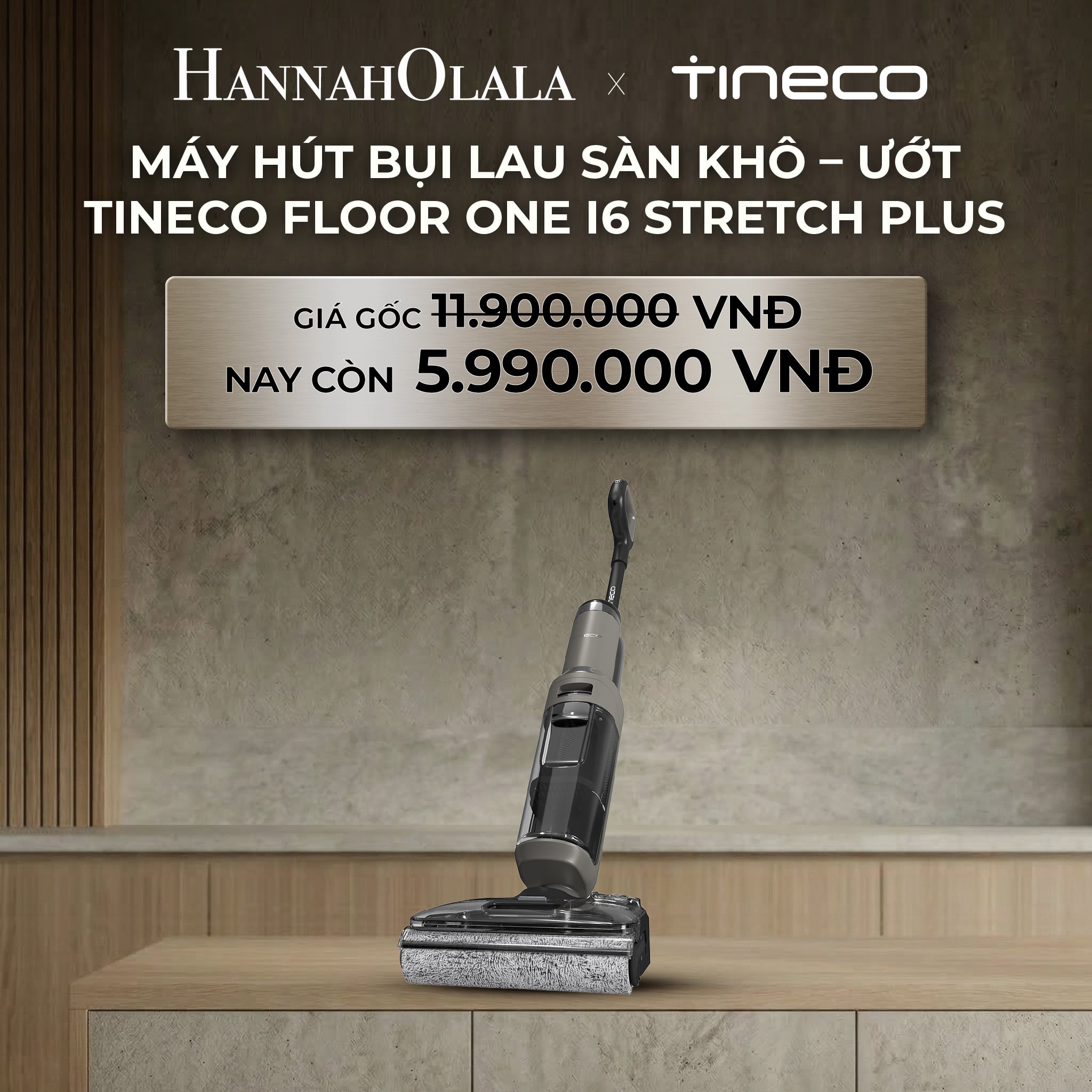 B154_deal 1: máy hút bụi lau sàn khô – ướt tineco floor one i6 stretch plus