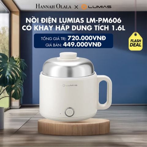  NỒI ĐIỆN LUMIAS LM-PM606 CÓ KHAY HẤP DUNG TÍCH 1.6L - DEAL 1 