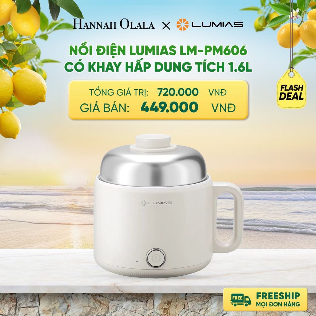  NỒI ĐIỆN LUMIAS LM-PM606 CÓ KHAY HẤP DUNG TÍCH 1.6L DEAL 1: 