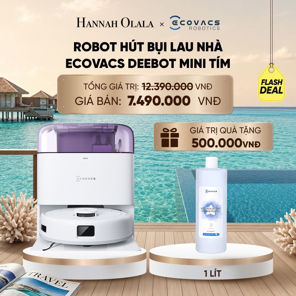  ROBOT HÚT BỤI LAU NHÀ ECOVACS DEEBOT MINI TÍM - DEAL 1_ D1734 