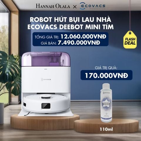  ROBOT HÚT BỤI LAU NHÀ ECOVACS DEEBOT MINI TÍM - DEAL 1 