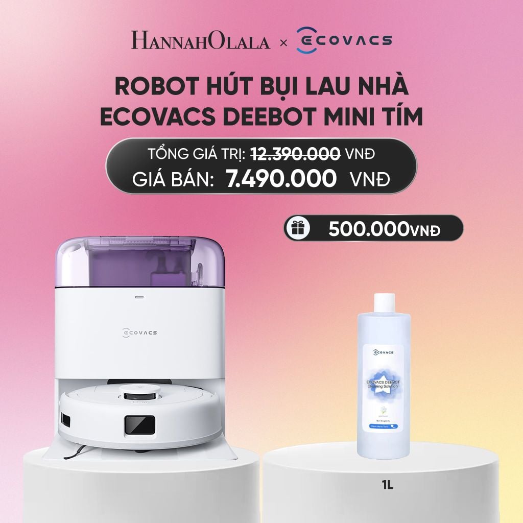  DEAL 1: ROBOT HÚT BỤI LAU NHÀ ECOVACS DEEBOT MINI TÍM_A1698 