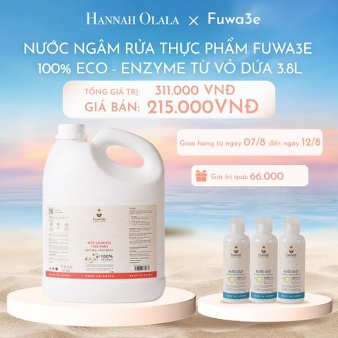  [GIAO HÀNG TỪ 07/08/2025] DEAL BACKUP: NƯỚC NGÂM RỬA THỰC PHẨM FUWA3E LÀM SẠCH RAU CỦ QUẢ, KHỬ MÙI CÁ THỊT 3LÍT 8 