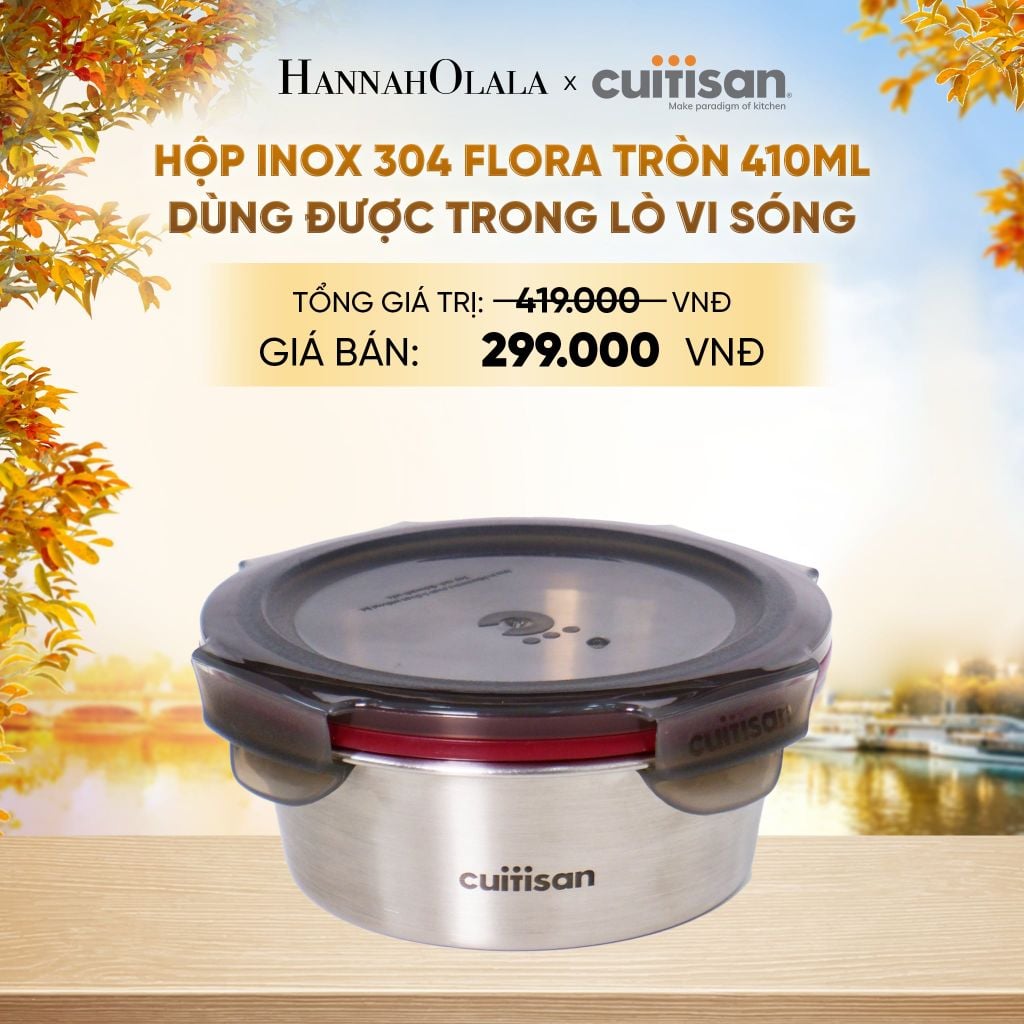  HỘP INOX 304 CAO CẤP CUITISAN FLORA TRÒN DÙNG ĐƯỢC TRONG LÒ VI SÓNG - DEAL 1 - E1605 