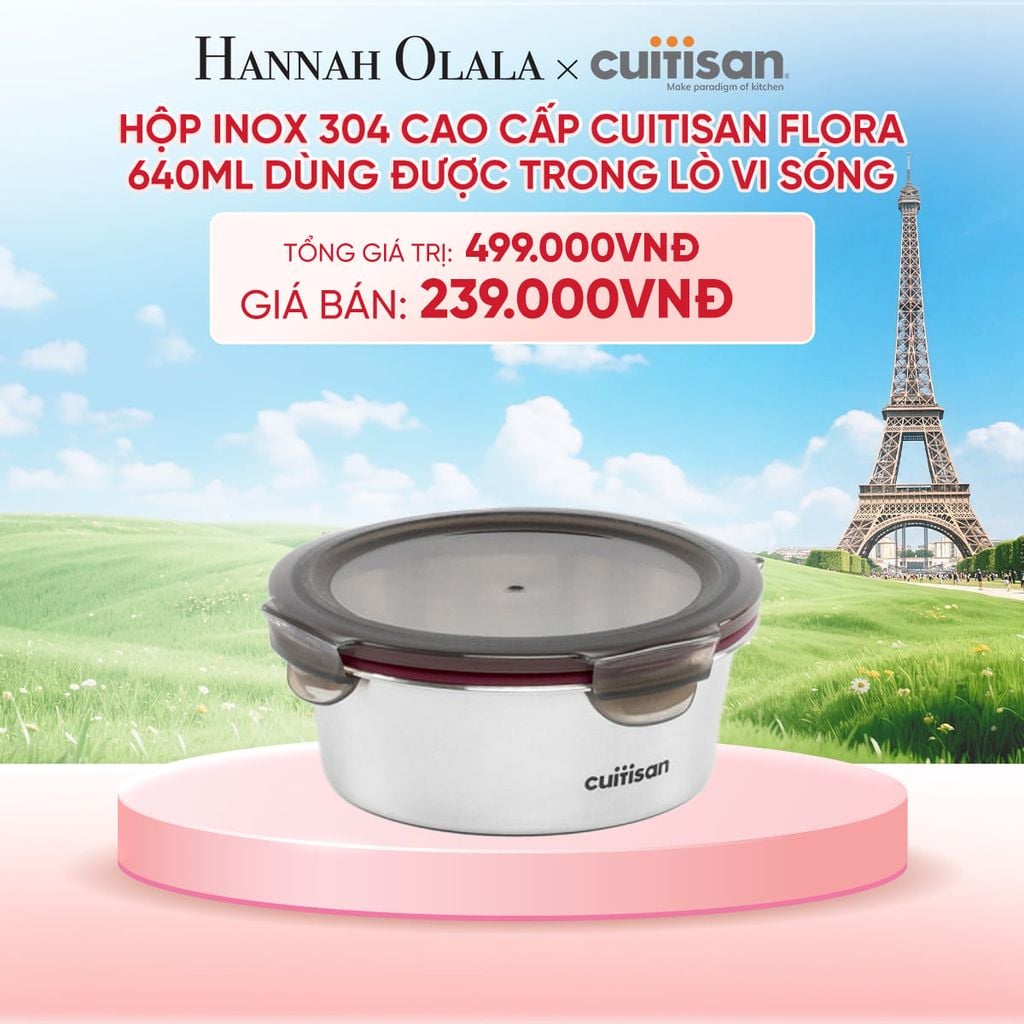  HỘP INOX 304 CAO CẤP CUITISAN FLORA DÙNG ĐƯỢC TRONG LÒ VI SÓNG - DEAL 1 - B40 