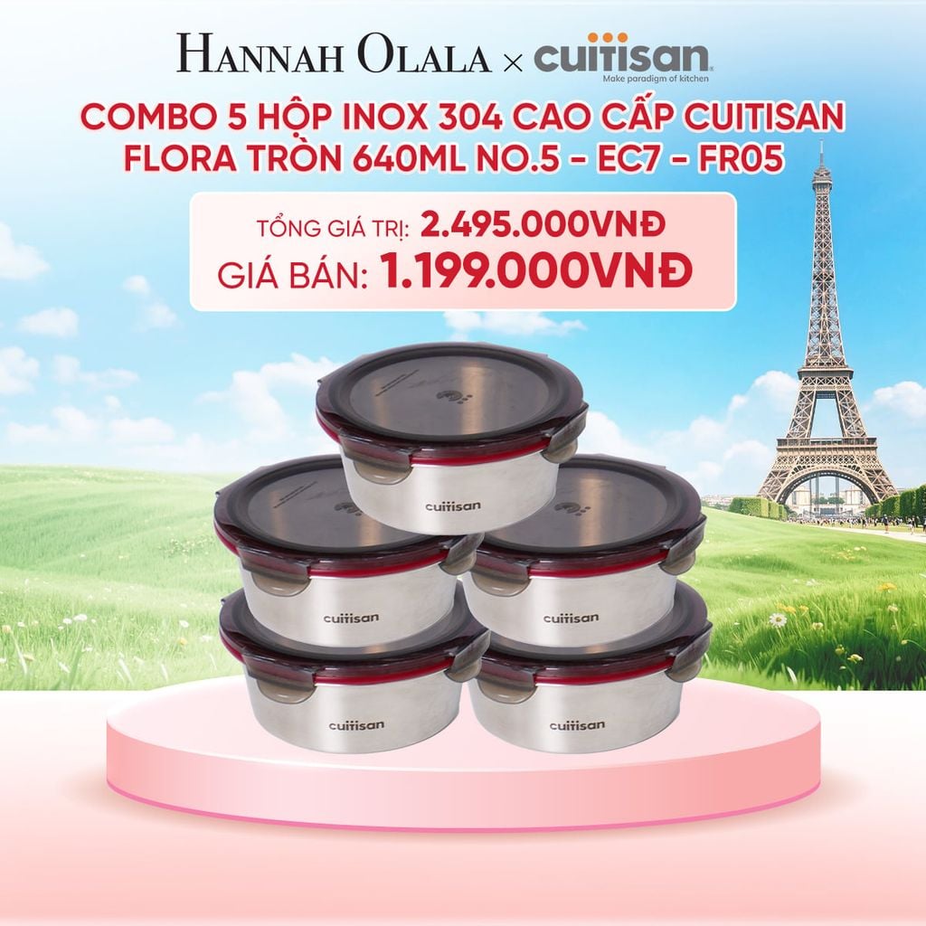  HỘP INOX 304 CAO CẤP CUITISAN FLORA DÙNG ĐƯỢC TRONG LÒ VI SÓNG - DEAL 1 - B40 