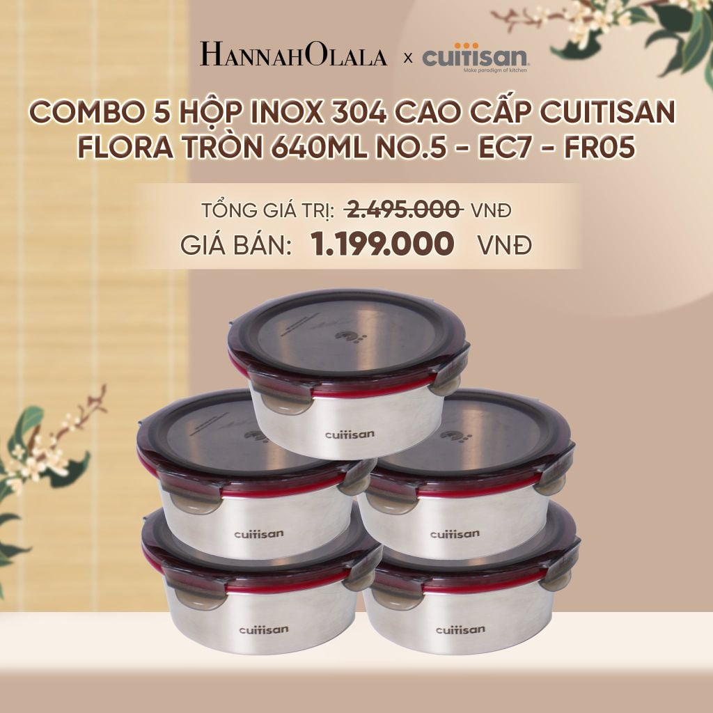  HỘP INOX 304 CAO CẤP CUITISAN FLORA DÙNG ĐƯỢC TRONG LÒ VI SÓNG - DEAL 1 - A1936 