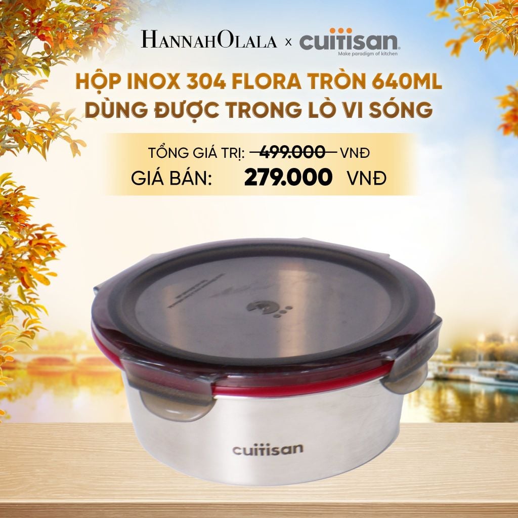  HỘP INOX 304 CAO CẤP CUITISAN FLORA TRÒN DÙNG ĐƯỢC TRONG LÒ VI SÓNG - DEAL 1 - E1605 
