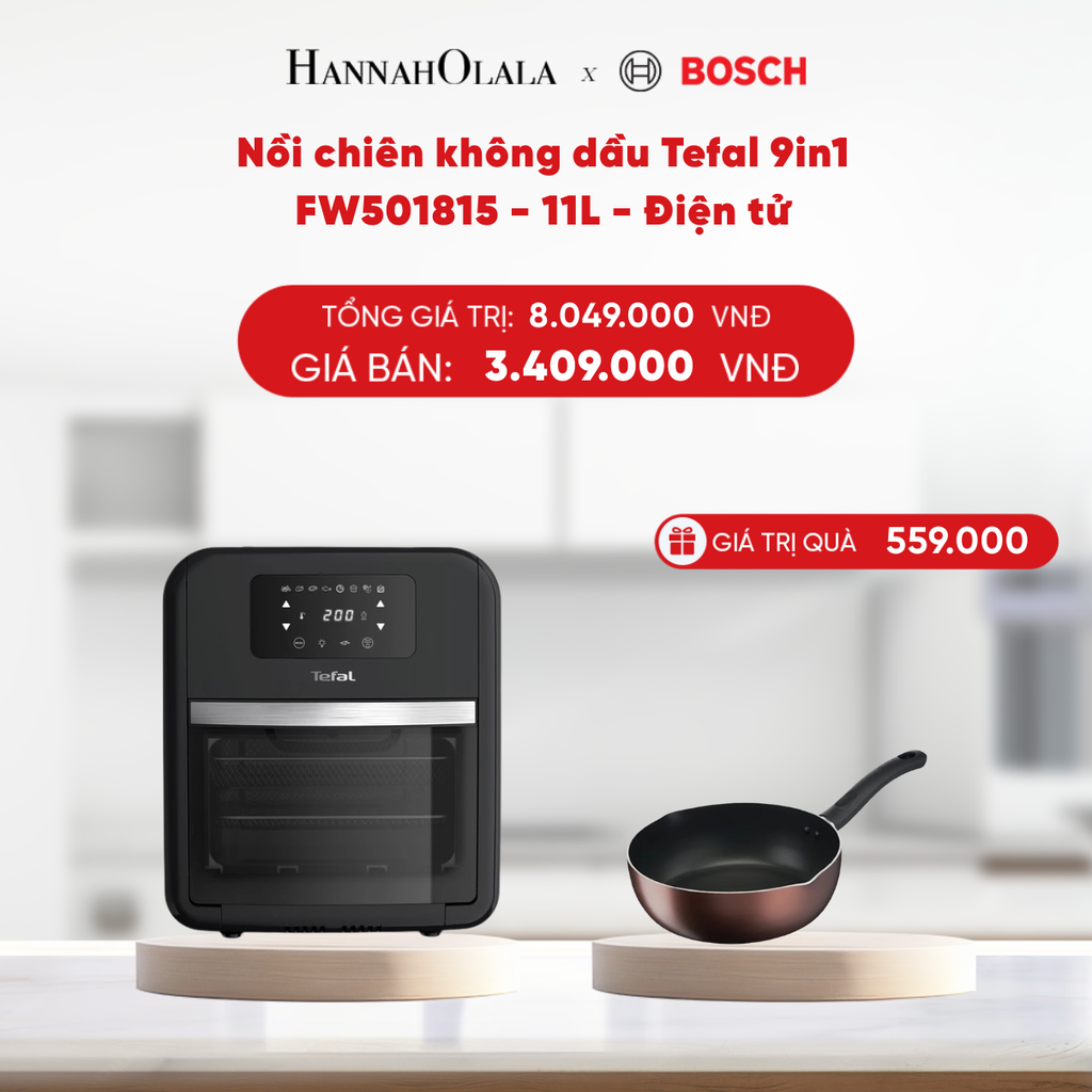  DEAL 1.2: NỒI CHIÊN KHÔNG DẦU TEFAL 9IN1 FW501815 - 11L - ĐIỆN TỬ 