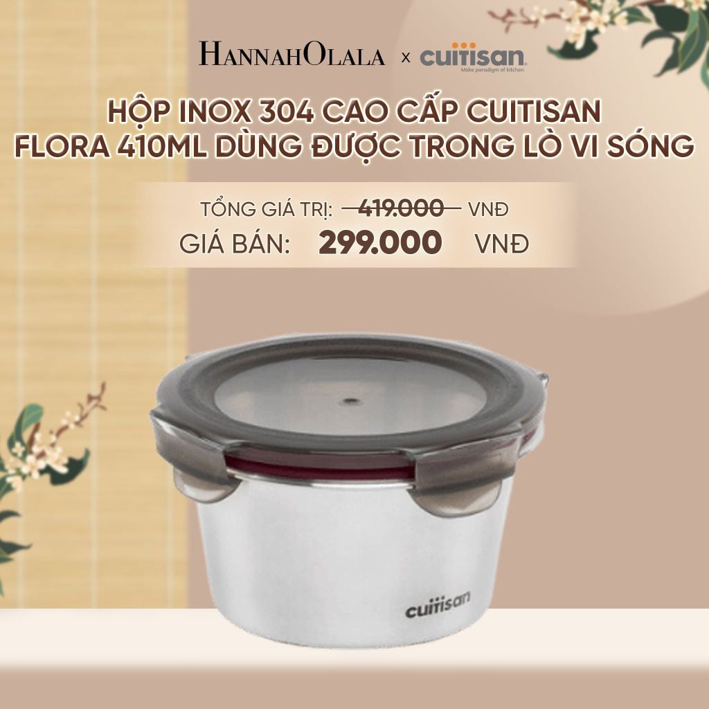  HỘP INOX 304 CAO CẤP CUITISAN FLORA DÙNG ĐƯỢC TRONG LÒ VI SÓNG - DEAL 1 - A1936 