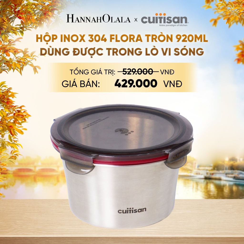  HỘP INOX 304 CAO CẤP CUITISAN FLORA TRÒN DÙNG ĐƯỢC TRONG LÒ VI SÓNG - DEAL 1 - E1605 