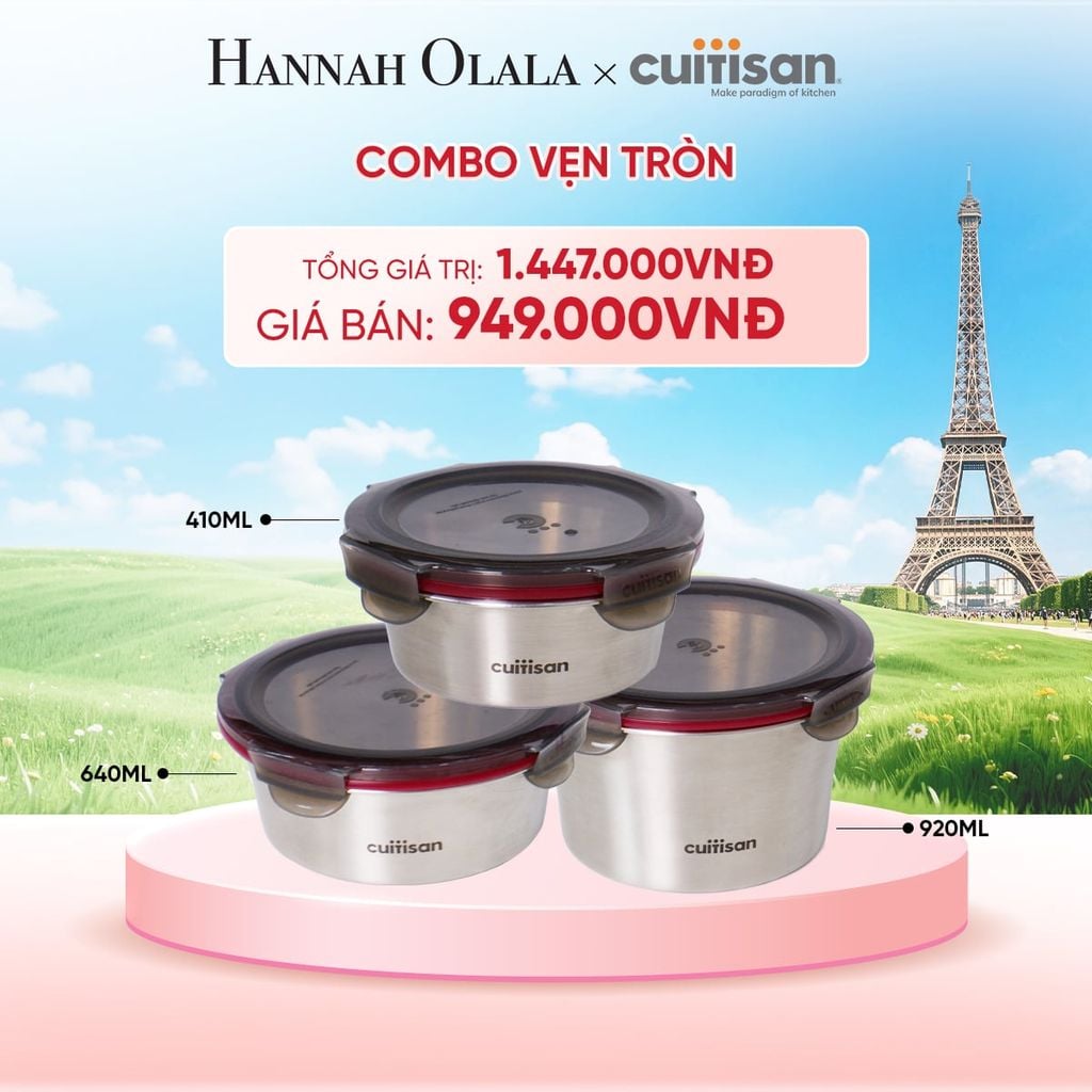  HỘP INOX 304 CAO CẤP CUITISAN FLORA DÙNG ĐƯỢC TRONG LÒ VI SÓNG - DEAL 1 - B40 