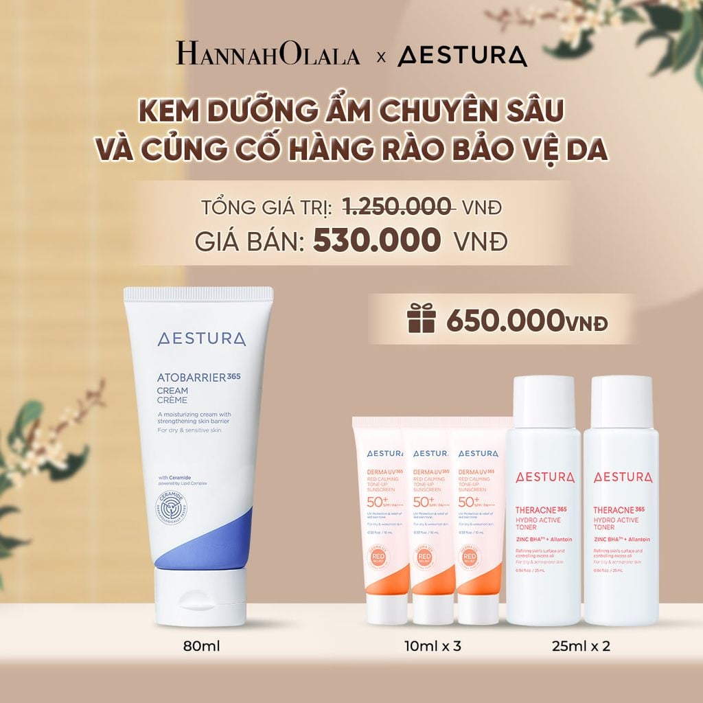  KEM DƯỠNG ẨM PHỤC HỒI VÀ CỦNG CỐ HÀNG RÀO BẢO VỆ DA AESTURA ATOBARRIER365 CREAM 80ML - A492 