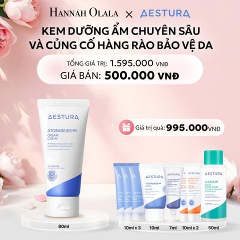  E893: DEAL 1: SET GIỚI HẠN - KEM DƯỠNG ẨM CHUYÊN SÂU VÀ CỦNG CỐ HÀNG RÀO BẢO VỆ DA AESTURA ATOBARRIER365 CREAM 80ML - TẶNG KÈM KEM DƯỠNG 10ML & SERUM HA 