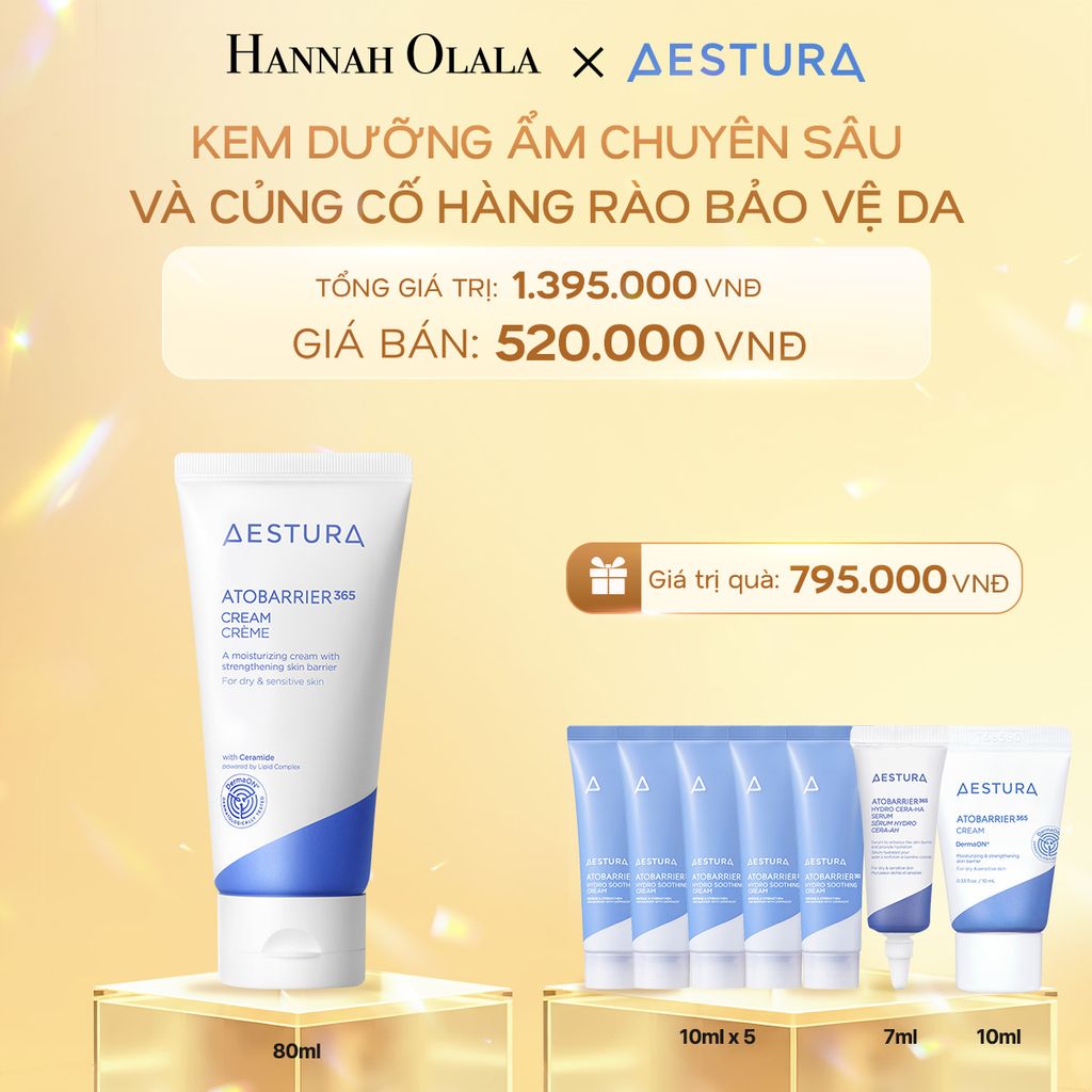  DEAL 1: SET GIỚI HẠN - KEM DƯỠNG ẨM CHUYÊN SÂU VÀ CỦNG CỐ HÀNG RÀO BẢO VỆ DA AESTURA ATOBARRIER365 CREAM 80ML 