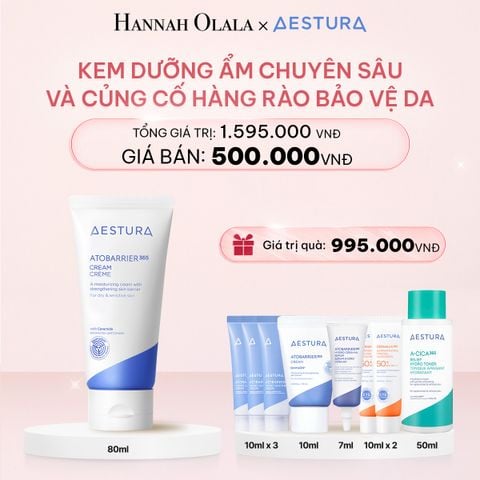 E840_DEAL 1: SET GIỚI HẠN - KEM DƯỠNG ẨM CHUYÊN SÂU VÀ CỦNG CỐ HÀNG RÀO BẢO VỆ DA AESTURA ATOBARRIER365 CREAM 80ML - TẶNG KÈM KEM DƯỠNG 10ML & SERUM HA 