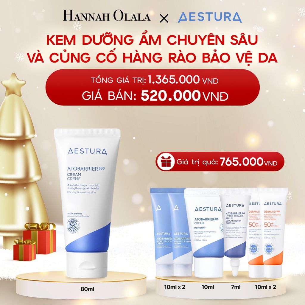  DEAL 1: SET GIỚI HẠN - KEM DƯỠNG ẨM CHUYÊN SÂU VÀ CỦNG CỐ HÀNG RÀO BẢO VỆ DA AESTURA ATOBARRIER365 CREAM 80ML 