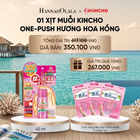  XỊT MUỖI KINCHO ONE-PUSH HƯƠNG HOA HỒNG_ A1329_ D825 