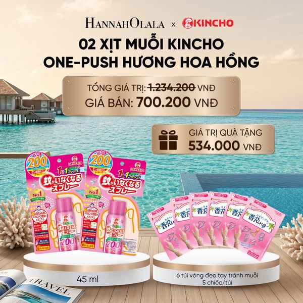  XỊT MUỖI KINCHO ONE-PUSH HƯƠNG HOA HỒNG_ A1329_ D825 