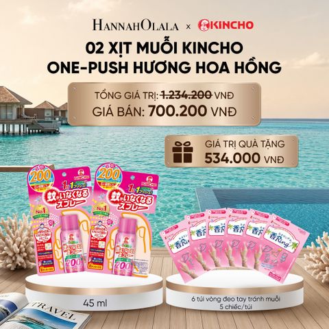  XỊT MUỖI KINCHO ONE-PUSH HƯƠNG HOA HỒNG_ A1329_ D825 