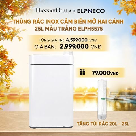  THÙNG RÁC INOX CẢM BIẾN ELPHECO MỞ HAI CÁNH - DEAL 10 - E1666 