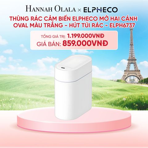  THÙNG RÁC CẢM BIẾN ELPHECO MỞ HAI CÁNH OVAL - DEAL 10 - B75 