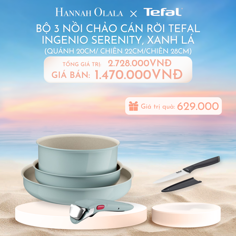  C1019_DEAL 10.2: BỘ 3 NỒI CHẢO CÁN RỜI TEFAL INGENIO SERENITY L827S404, QUÁNH 20CM/ CHIÊN 22CM/ CHIÊN 28CM 