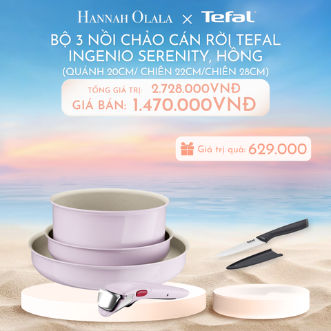  C1019_DEAL 10.2: BỘ 3 NỒI CHẢO CÁN RỜI TEFAL INGENIO SERENITY L827S404, QUÁNH 20CM/ CHIÊN 22CM/ CHIÊN 28CM 