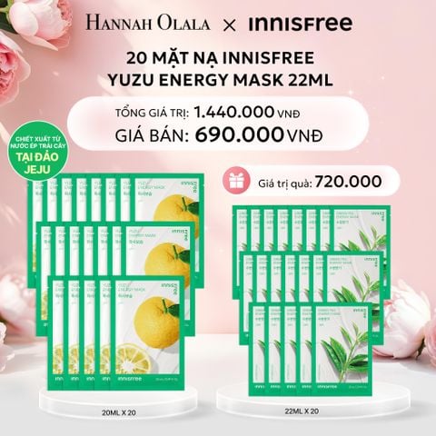  E834: DEAL 3: MUA 20 MẶT NẠ QUÝT YUZU ENERGY MASK TẶNG 20 MẶT NẠ BẤT KỲ (TỔNG 40 MIẾNG) 