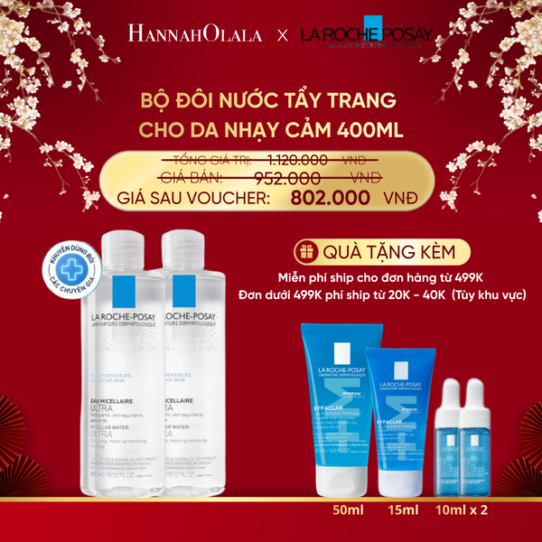  DEAL 10: BỘ ĐÔI NƯỚC TẨY TRANG CHO DA NHẠY CẢM MICELLAR SENSITIVE SKIN 400ML 