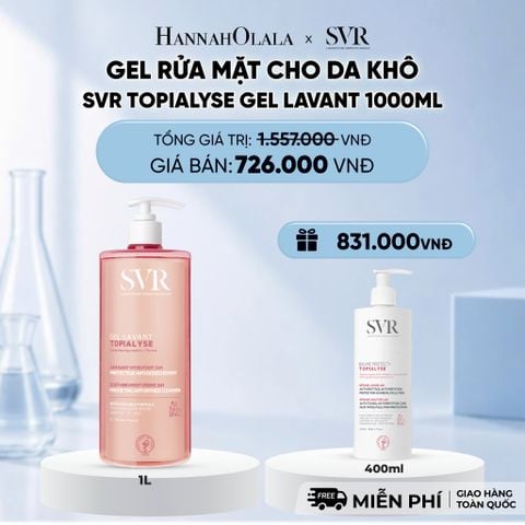  [MUA 1 TẶNG 1] GEL RỬA MẶT CHO DA KHÔ SVR TOPIALYSE GEL LAVANT 1000ML - DEAL 10 
